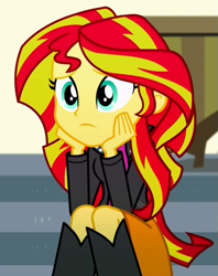 Size: 557x705 | Tagged: safe, imported from derpibooru, screencap, sunset shimmer, eqg summertime shorts, equestria girls, pet project, cropped, solo