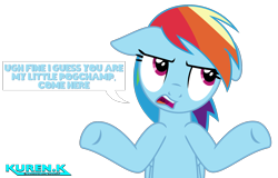 Size: 2000x1280 | Tagged: safe, artist:kuren247, imported from derpibooru, rainbow dash, pegasus, pony, annoyed, arms wide open, female, looking offscreen, mare, meme, my little pogchamp, pogchamp, simple background, solo, speech bubble, transparent background