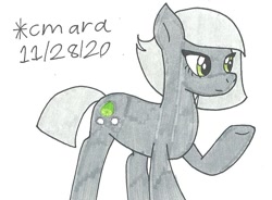 Size: 898x662 | Tagged: safe, artist:cmara, imported from derpibooru, limestone pie, earth pony, pony, female, mare, raised hoof, simple background, solo, traditional art, white background