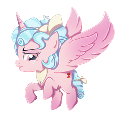 Size: 1024x1009 | Tagged: safe, artist:nnaly, imported from derpibooru, cozy glow, alicorn, pony, alicornified, cozycorn, female, filly, flying, race swap, simple background, solo, spread wings, transparent background, wings