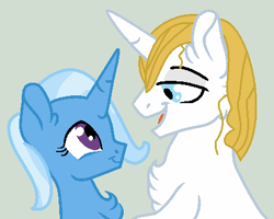 Size: 430x344 | Tagged: safe, artist:jadeharmony, artist:jadethepegasus, imported from derpibooru, prince blueblood, trixie, bluetrix, female, male, shipping, straight