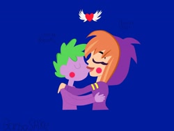 Size: 3264x2448 | Tagged: safe, imported from derpibooru, spike, human, barbaraspike, barbaspike, batgirl, blushing, forever, heart, hug, human spike, humanized, kissing, love, shipping, spikexbatgirl