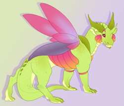 Size: 1757x1500 | Tagged: safe, artist:seffiron, imported from derpibooru, oc, oc only, oc:thristan, hybrid, dragonling, interspecies offspring, magical gay spawn, offspring, parent:spike, parent:thorax, parents:thoraxspike, solo