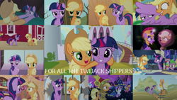 Size: 2094x1177 | Tagged: safe, edit, edited screencap, editor:quoterific, imported from derpibooru, screencap, applejack, twilight sparkle, alicorn, a rockhoof and a hard place, applebuck season, friendship is magic, luna eclipsed, over a barrel, princess twilight sparkle (episode), scare master, school daze, secret of my excess, shadow play, the crystal empire, the cutie pox, the return of harmony, animal costume, apple cart, applelion, armor, athena sparkle, clothes, costume, female, golden oaks library, lesbian, shipping, star swirl the bearded costume, twijack, twilight sparkle (alicorn)