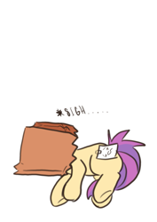 Size: 663x937 | Tagged: safe, artist:paperbagpony, imported from derpibooru, oc, oc:paper bag, simple background, white background