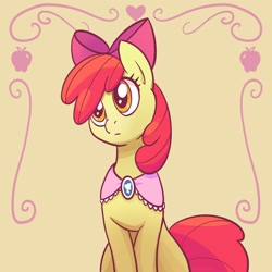 Size: 2048x2048 | Tagged: safe, artist:pfeffaroo, imported from derpibooru, apple bloom, earth pony, pony, adorabloom, bow, bust, clothes, cute, female, hair bow, high res, looking away, mare, older, older apple bloom, portrait, shawl, sitting, solo, three quarter view, vignette