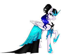 Size: 1312x1200 | Tagged: safe, artist:minelvi, imported from derpibooru, oc, oc only, pegasus, pony, clothes, dress, eyelashes, makeup, pegasus oc, raised hoof, simple background, smiling, solo, transparent background, wings