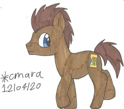 Size: 909x800 | Tagged: safe, artist:cmara, imported from derpibooru, doctor whooves, time turner, earth pony, pony, male, raised hoof, raised leg, simple background, solo, stallion, traditional art, white background