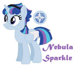 Size: 435x382 | Tagged: safe, artist:kamii02, artist:selenaede, imported from derpibooru, oc, oc only, oc:nebula sparkle, alicorn, pony, base used, female, hairband, mare, offspring, parent:flash sentry, parent:twilight sparkle, parents:flashlight, simple background, solo, white background