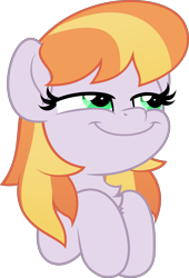 Size: 3392x5000 | Tagged: safe, artist:jhayarr23, imported from derpibooru, part of a set, copper top, earth pony, pony, alternate hairstyle, commission, female, just one bite, mare, reference, simple background, solo, spongebob reference, spongebob squarepants, transparent background, ych result, you like krabby patties don't you squidward?