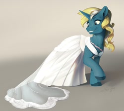 Size: 2048x1843 | Tagged: safe, artist:silfoe, imported from derpibooru, oc, oc only, oc:maple parapet, pony, unicorn, clothes, dress, female, mare, smiling, solo