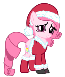 Size: 780x924 | Tagged: safe, artist:muhammad yunus, artist:tanahgrogot, imported from derpibooru, oc, oc:annisa trihapsari, earth pony, pony, 2018, alternate hairstyle, base used, christmas, clothes, costume, cute, happy, hat, holiday, looking at you, ocbetes, santa costume, santa hat, simple background, smiling, solo, transparent background