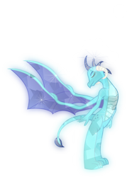 Size: 5858x7870 | Tagged: safe, alternate version, artist:lincolnbrewsterfan, derpibooru exclusive, edit, editor:nc-tv, imported from derpibooru, princess ember, dragon, crystal dragon, crystalline, dragoness, eyes closed, female, simple background, smiling, solo, standing, transparent background, wings