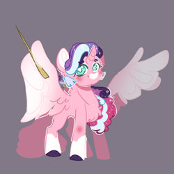 Size: 1000x1000 | Tagged: safe, artist:orphicdove, imported from derpibooru, princess flurry heart, pony, gray background, simple background, solo, wing hands, wings