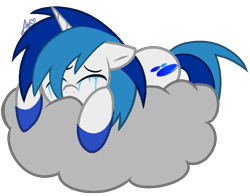 Size: 823x644 | Tagged: safe, artist:muhammad yunus, artist:tanahgrogot, imported from derpibooru, oc, oc only, oc:antefilms, pony, unicorn, derpibooru community collaboration, 2021 community collab, base used, cloud, crying, eyes closed, floppy ears, male, sad, simple background, solo, sorrow, stallion, transparent background