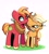 Size: 2000x2233 | Tagged: safe, artist:kindakismet, imported from derpibooru, applejack, big macintosh, earth pony, pony, applejack is not amused, applejack's hat, brother and sister, cowboy hat, female, freckles, hat, horse collar, male, mare, siblings, stallion, unamused, yoke