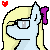 Size: 50x50 | Tagged: safe, artist:amgiwolf, imported from derpibooru, oc, oc only, earth pony, pony, animated, base used, blinking, bow, bust, earth pony oc, gif, glasses, hair bow, heart, pixel art, simple background, solo, transparent background