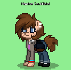 Size: 498x486 | Tagged: safe, imported from derpibooru, pony, pony town, female, green background, life is strange, maxine caulfield, pixelated, simple background, solo