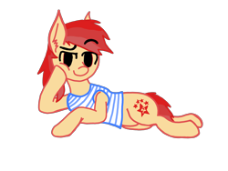 Size: 4032x3024 | Tagged: safe, artist:antique1899, imported from derpibooru, oc, oc only, oc:sovietpony, pony, derpibooru community collaboration, 2021 community collab, clothes, digital art, draw me like one of your french girls, ear fluff, eyebrows, eyebrows visible through hair, female, hammer and sickle, mare, red eyes, simple background, smiling, smirk, solo, soviet, tanktop, telnyashka, transparent background