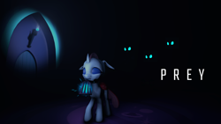 Size: 1920x1080 | Tagged: safe, artist:skyarrow, imported from derpibooru, ocellus, changedling, changeling, fanfic:prey, 3d, fanfic art, source filmmaker, text