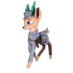 Size: 512x512 | Tagged: safe, artist:snecy, imported from derpibooru, deer, equestria at war mod, 3d, animated, army, clothes, military uniform, simple background, solo, transparent background, uniform, war