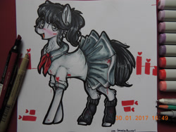 Size: 2828x2121 | Tagged: safe, artist:canadianpancake1, imported from derpibooru, earth pony, pony, ayano aishi, marker drawing, ponyfications, solo, traditional art