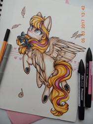 Size: 2121x2828 | Tagged: safe, artist:canadianpancake1, imported from derpibooru, oc, oc only, pegasus, pony, full body, fullbody, marker drawing, pony oc, simple background, solo, traditional art