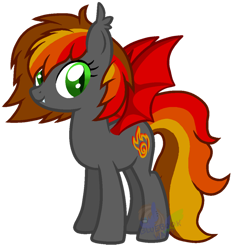 Size: 1024x1078 | Tagged: safe, artist:blues-edits, artist:pure-blue-heart, imported from derpibooru, oc, oc only, oc:heatwave, bat pony, pony, female, mare, simple background, solo, transparent background