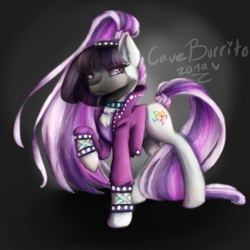 Size: 1500x1500 | Tagged: safe, artist:caveburrito, imported from derpibooru, coloratura, earth pony, pony, clothes, countess coloratura, female, mare, raised hoof, signature, solo, spiked wristband, veil, wristband