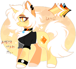 Size: 3600x3235 | Tagged: safe, artist:lazuli, artist:mint-light, imported from derpibooru, oc, oc only, pony, unicorn, chest fluff, choker, clothes, ear piercing, horn, piercing, reference sheet, signature, simple background, solo, transparent background, unicorn oc