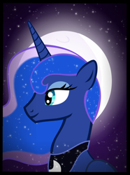 Size: 842x1130 | Tagged: safe, artist:mr100dragon100, imported from derpibooru, princess luna, alicorn, pony, bust, moon, night