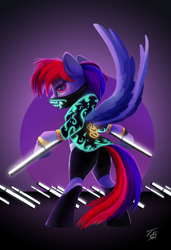 Size: 1506x2200 | Tagged: safe, alternate version, artist:tsitra360, imported from derpibooru, rainbow dash, pegasus, pony, clothes, cosplay, costume, crossover, female, k/da, league of legends, mare, neon, solo, video game crossover