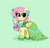 Size: 3200x3100 | Tagged: safe, artist:kittyrosie, imported from derpibooru, fluttershy, pegasus, pony, blushing, clothes, cute, dress, female, flower, flower in hair, gala dress, green background, green eyes, heart, looking at you, mare, shyabetes, simple background, smiling, solo