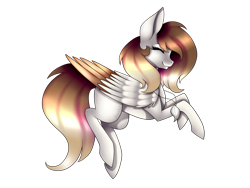 Size: 1600x1200 | Tagged: safe, artist:minelvi, imported from derpibooru, oc, oc only, pegasus, pony, eyelashes, eyes closed, jewelry, necklace, pegasus oc, simple background, solo, transparent background, two toned wings, wings
