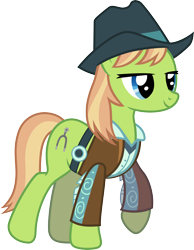 Size: 4000x5159 | Tagged: safe, artist:jeatz-axl, imported from derpibooru, yuma spurs, earth pony, pony, absurd resolution, appleloosa resident, clothes, female, hat, jacket, mare, simple background, solo, transparent background, vector