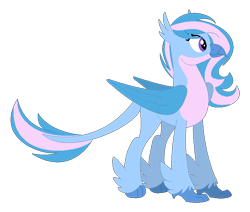 Size: 772x656 | Tagged: safe, artist:rubyg242, imported from derpibooru, oc, oc only, oc:river, classical hippogriff, hippogriff, hippogriffon, hybrid, female, interspecies offspring, offspring, parent:gallus, parent:silverstream, parents:gallstream, simple background, solo, transparent background