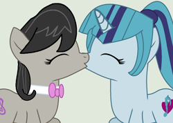 Size: 1580x1122 | Tagged: safe, artist:jadeharmony, artist:jadethepegasus, imported from derpibooru, octavia melody, sonata dusk, earth pony, pony, unicorn, base used, cute, duo, female, kiss on the lips, kissing, lesbian, mare, shipping, sonatabetes, sontavia