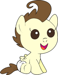 Size: 617x800 | Tagged: safe, artist:elizalikesapplejuice, imported from derpibooru, pound cake, pegasus, pony, baby cakes, baby, baby pony, diaper, simple background, solo, white background