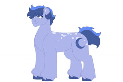 Size: 1280x854 | Tagged: safe, artist:itstechtock, imported from derpibooru, oc, oc only, oc:blue moon, earth pony, pony, magical gay spawn, male, offspring, parent:flash sentry, parent:star tracker, simple background, solo, stallion, white background