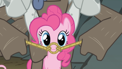 Size: 2208x1242 | Tagged: safe, imported from derpibooru, screencap, pinkie pie, a dog and pony show, bridle, rope, tack