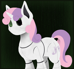 Size: 1560x1449 | Tagged: safe, artist:tiviyl, imported from derpibooru, sweetie belle, pony, robot, robot pony, unicorn, friendship is witchcraft, solo, sweetie bot