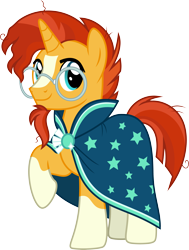 Size: 4545x6000 | Tagged: safe, alternate version, artist:chainchomp2, imported from derpibooru, sunburst, pony, unicorn, the crystalling, absurd resolution, clothes, cute, glasses, male, raised hoof, robe, simple background, solo, stallion, sunburst's cloak, sunburst's glasses, sunburst's robe, transparent background, vector