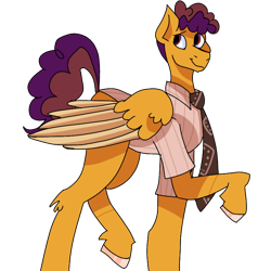 Size: 768x768 | Tagged: safe, artist:icantaert, imported from derpibooru, oc, oc only, pegasus, pony, clothes, colored hooves, necktie, pegasus oc, raised hoof, simple background, solo, transparent background, two toned wings, wings