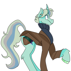 Size: 768x768 | Tagged: safe, artist:icantaert, imported from derpibooru, oc, oc only, pony, unicorn, clothes, colored hooves, horn, raised hoof, simple background, solo, transparent background, unicorn oc