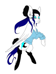 Size: 1200x1600 | Tagged: safe, artist:minelvi, imported from derpibooru, oc, oc only, pegasus, pony, clothes, ear piercing, earring, eyelashes, jewelry, makeup, pegasus oc, piercing, rearing, simple background, socks, solo, transparent background, wings