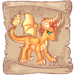 Size: 1000x1000 | Tagged: safe, alternate version, artist:kokolat_spark, imported from derpibooru, applejack, dragon, claws, dragonified, dragonjack, eyelashes, female, horns, nose piercing, nose ring, piercing, simple background, solo, species swap, transparent background, wings