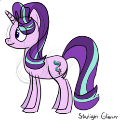 Size: 972x976 | Tagged: safe, artist:byteslice, imported from derpibooru, starlight glimmer, pony, unicorn, colored sketch, eye clipping through hair, female, mare, simple background, white background