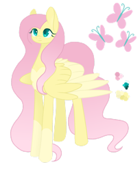 Size: 1280x1567 | Tagged: safe, artist:magicuniclaws, imported from derpibooru, fluttershy, pony, simple background, solo, transparent background, two toned wings, wings
