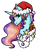 Size: 1947x2651 | Tagged: safe, artist:oneiria-fylakas, imported from derpibooru, oc, oc only, pony, unicorn, christmas, ethereal mane, female, galaxy mane, hat, holiday, mare, present, santa hat, simple background, solo, transparent background