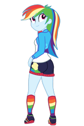 Size: 1128x1692 | Tagged: safe, artist:gmaplay, imported from derpibooru, rainbow dash, equestria girls, ass, butt, clothes, legs, music festival outfit, rainbow socks, rainbutt dash, simple background, socks, solo, striped socks, transparent background